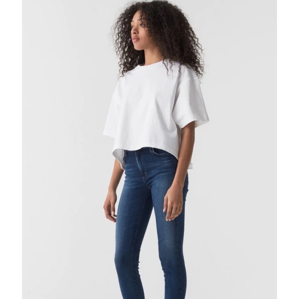 NWT AGOLDE Sophie High Rise Crop Skinny Jean With Raw Hem